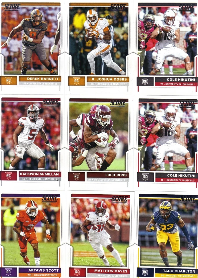 2017 SCORE FOOTBALL ROOKIES #331-434 (PICK YOUR CARD) - Image 1 of 1