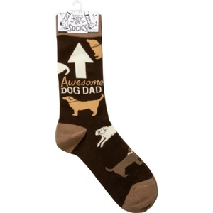 PBK Awesome Dog Dad Novelty Adult Unisex Socks - Picture 1 of 3