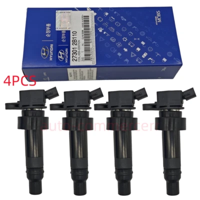 4PC Genuine Ignition Coil For Hyundai Veloster Kia Forte1.6L Turbo 273012B110 - Image 1 of 4