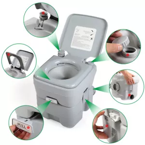 5.3 Gallon 20L Flush Camping Toilet Travel Portable Toilet Potty Outdoor/Indoor - Picture 1 of 12