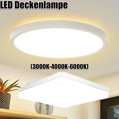 LED Deckenlampe Panel Deckenleuchte Wohn Schlafzimmer Küche Bad Flur Lampe IP44 - Bild 1 von 4