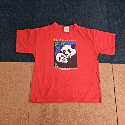 National Museum Natural History Washington DC Panda Youth T-Shirt Small Red R4a - Image 1 of 4