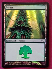 Magic The Gathering MIRRODIN FOIL FOREST single land card MTG