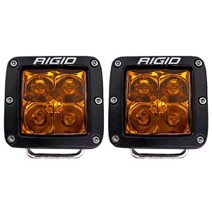 Kit de pares de luces LED cuadradas puntuales ámbar serie D rígidas 20252 aluminio negro - Imagen 1 de 11