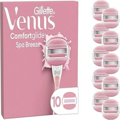 Gillette Venus Comfortglide Spa Breeze Women's Razor Blade Refills,Pack of 10, 3
