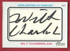 Wilt Chamberlain 1/1 Certified Cut Signature Auto 2022 Topps Heritage Celebrity