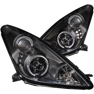 ANZO 121387 for 2000-2005 Toyota Celica Projector Headlights w/ Halo Black - Image 1 of 4