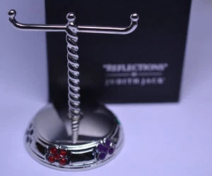 JUDITH JACK RING HOLDER ORGANIZER TREE WITH ENAMEL FLOWER BASE IN ORIGINAL BOX - Picture 1 of 9