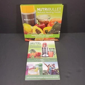 Libro de recetas Nutribullet y guía del usuario libro de alimentos de curación natural lote de 2 - Imagen 1 de 14