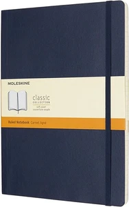 Cuaderno clásico Moleskine cubierta blanda XL con reglas/forrado azul zafiro 192 páginas - Imagen 1 de 4