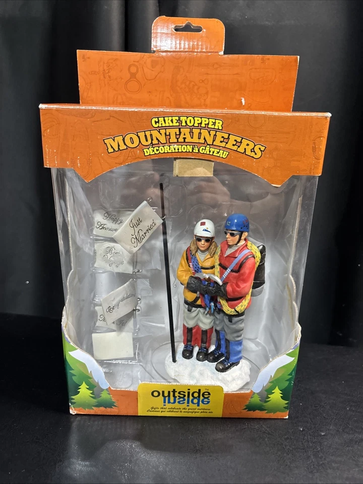 Único Exterior Interior Pastel Topper Montañeros Matrimonio Aniversario Especial Foto 1 de 4