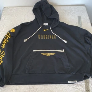 Nike NBA Hoodie Golden State Warriors Sz L Black Pullover Standard Issue Dri Fit - Picture 1 of 10