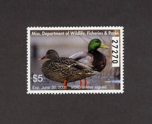 MS25 Mississippi State Duck Stamp. MNH. OG. 2000 Single. - Picture 1 of 1