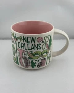 Starbucks Tasse New Orleans Been There Serie 14 oz Kaffee Sammlerstück Pink & Grn - Bild 1 von 6