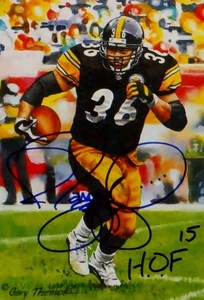 Jerome Bettis signierte Pittsburgh Steelers Torlinie Kunstkarte mit HOF - JSA mit Autogramm - Bild 1 von 3