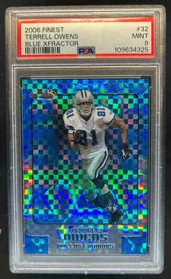 2006 Finest Terrell Owens Refractor Blue Xfractors #117/150 Cowboys PSA 9 - Image 1 of 2