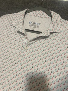 Herren IBKUL Kurzarm Boot Print UPF 50+ Nylon Stretch Polo Golf Shirt Medium - Bild 1 von 10
