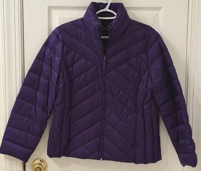 NWOT TALBOTS PL PURPLE 90% DOWN PUFFER Winter Jacket / Zipper Pockets Women's  - Image 1 of 4