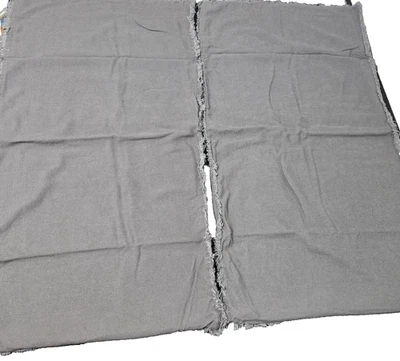 Lote de 2 fundas de almohada Casaluna King mezcla de lino grises bordes deshilachados cremallera cabaña Foto 1 de 4