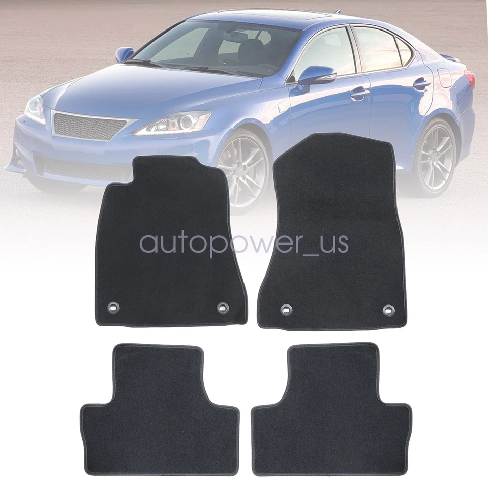 Alfombrillas delanteras y traseras de terciopelo negras para Lexus IS350 IS250 F 2006-2013 Foto 1 de 4