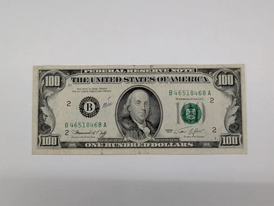 1974 $100 US Dollar Bill VERY FINE Philadelphia C Federal Reserve Note - Image 1 of 2