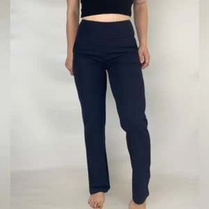 SAINT + SOPHIA Runway Pant Navy High Waist Straight Leg Navy Soft Knit Casual - Bild 1 von 6