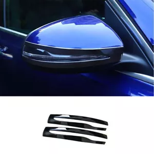 Exterior Rear View Mirror Strip Trim Fit For Benz GLB 2020-2022 Black Titanium - Foto 1 di 6