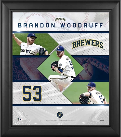 Brandon Woodruff Milwaukee Brewers Framed 15x17 Stitched Stars Collage Cover