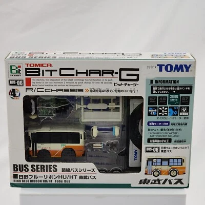 Tomica Bit CHAR-G Bus-06 Hino Blue Ribbon Tobu Bus R/C Remote Control Tomy Vtg - Image 1 of 4