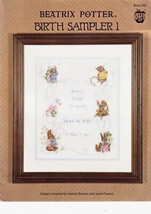 New Green Apple Cross Stitch Chart Beatrix Potter Birth Sampler I - Picture 1 of 1