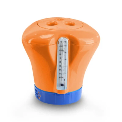 PARADIES POOL Pool Dosierschwimmer mit Thermometer orange Dosierer Chlorspender ChlorTabs