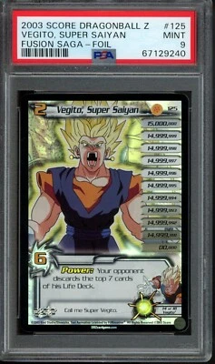DBZ Card unlimited Vegito, Super Saiyan 6* Ultra Rare 125 UR PSA 9 Mint Score - Image 1 of 2