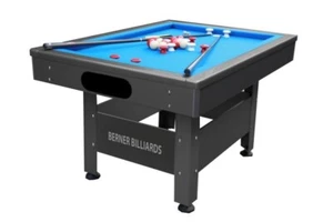 OUTDOOR/WEATHER PROOF RECTANGULAR BUMPER POOL TABLE IN BLACK BY BERNER BILLIARDS - Picture 1 of 4
