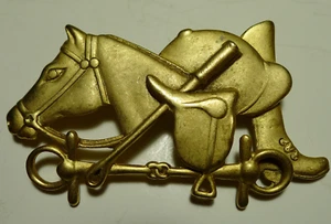 Vintage AJC signierte goldfarbene Pferdebrosche - Bild 1 von 5