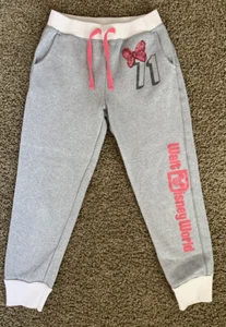 Disney Parks Authentic Original Girls Jogger Style Shimmer Gray Pants Size Med - Picture 1 of 7