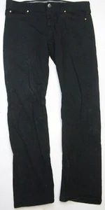 Lee Black Slim Straight Jeans Pants Zip Fly Cotton Spandex Mans 34" x 32" WS688 - Picture 1 of 7