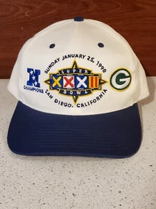 Super Bowl XXXII 1998 Snapback Mütze San Diego Logo 7 weiß Vintage Football Cap - Bild 1 von 7