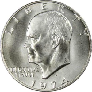 1974 S Eisenhower Dollar BU Uncirculated Mint State 40% Silver IKE $1 Coin - Picture 1 of 2
