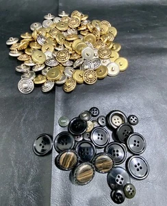 123 Vintage metal button lot of 54 gold 37 silver colored  + 32 extras - Picture 1 of 1