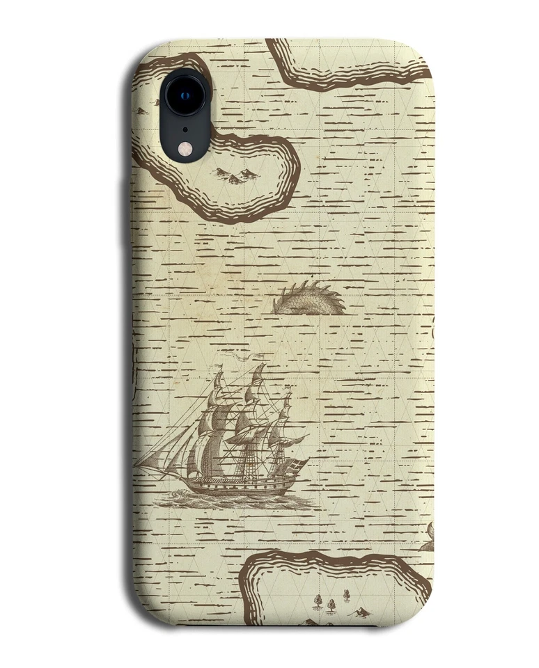 Funda Teléfono Mapa Tesoro Pirata De Colección Estilo Antiguo Diseño Piratas G088 Foto 1 de 1