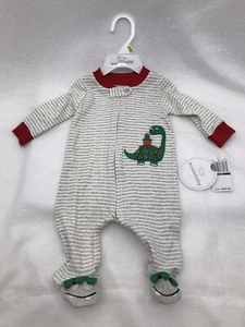Koala Baby 0-3 Month Boys Sleeper Footed Pjs Zip Up Santa Christmas Dinosaur - Picture 1 of 10