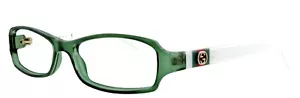 GUCCI GG2568 PR5 52mm Green Translucent White Web Eyeglasses Frames Italy Unisex - Picture 1 of 7