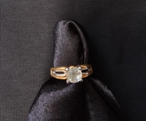 Vintage 18K HGE High Gold Electroplated Engagement Ring 4.67 gram Size 7.25 ST25 - Picture 1 of 20