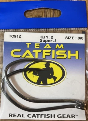 Team Catfish #TC91Z Super J 鱼钩尺寸 8/0-1pkg 2 件-全新发货 N 24 小时 — 第 1/2 张图片