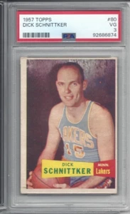 1957 Topps basketball card #80 Dick Schnittker Minneapolis Lakers graded PSA 3 - Picture 1 of 2