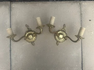 Paar Vintage Messing Wandleuchten Made In Spain - Bild 1 von 6
