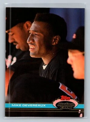 1991 Mike Devereaux #555 Topps Stadium Club Baltimore Orioles   MBBC #6 - Image 1 of 2