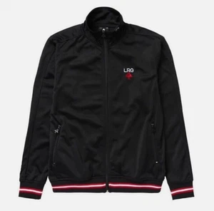 LRG Black Track Jacket Run Deep Mens Small Stripe Lifted Research Group NEW TAGS - Picture 1 of 4