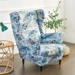 Stretch Wing Chair Cover Pastoral Printed Elastic Armchair Covers Slipcovers - Picture 1 of 58