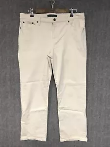 Lauren Ralph Lauren Jeans Womens 14 Ivory Classic Straight Stretch Pockets - Picture 1 of 9